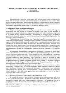 Il metodo delle storie di vita nell`approccio - UniFI