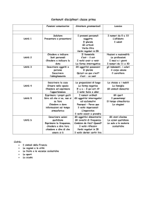 Contenuti disciplinari classe prima
