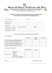 Scheda di accertamento conoscenze