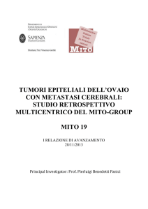 TUMORI EPITELIALI DELL`OVAIO CON METASTASI CEREBRALI