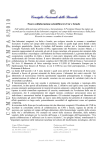 Nuova collaborazione scientifica tra Cnr e Israele Nell`ambito della