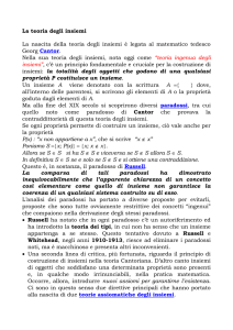 La teoria degli insiemi - Dipartimento di Matematica