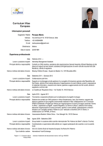 Europass CV - Le Casette per l`Equatoria Onlus