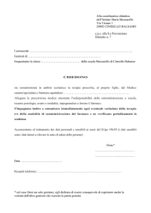 Alla coordinatrice didattica dell`Istituto Maria Mazzarello Via Vicuna