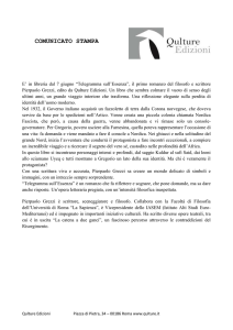 E` in libreria dal 7 giugno “Telegramma sull`Essenza”, il primo
