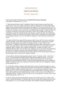 Giovanni Paolo II Catechesi su Deuteronomio 32, 1.3