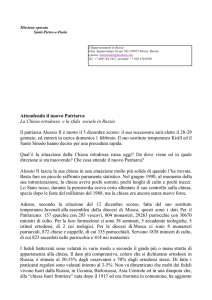 dicembre “Attendo il nuovo Patriarca”