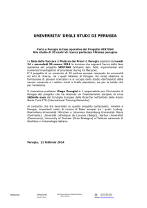Parte a Perugia la fase operativa del Progetto VERTIGO. Allo studio