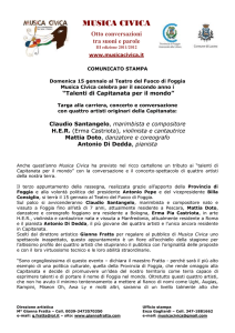 Inserire: - Musica Civica