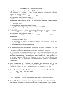 ESERCIZI DI CALCOLO DELLE PROBABILITà