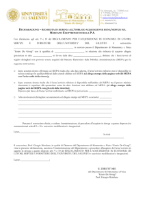 dichiarazione – richiesta di deroga all`obbligo acquisizione beni