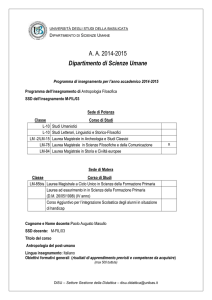 Antropologia filosofica - SFC - Masullo - LET0004