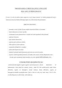programma corso di lingua inglese per adulti principianti