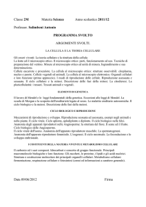 Classe Materia Anno scolastico