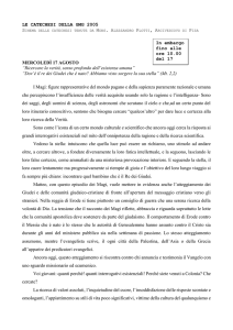 Schema delle catechesi tenute da Mons