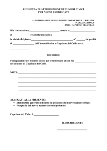richiesta di attribuzione di numeri civici
