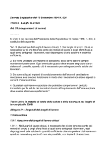 Decreto Legislativo del 19 Settembre 1994 N. 626 Titolo II