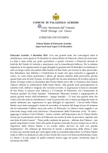 Comunicato stampa il 18 dicembre apre la Chiesa Madre 3/12/2011
