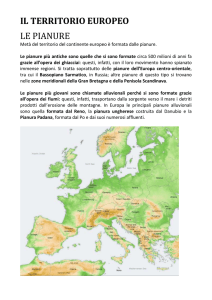 IL TERRITORIO EUROPEO LE PIANURE Metà del territorio del