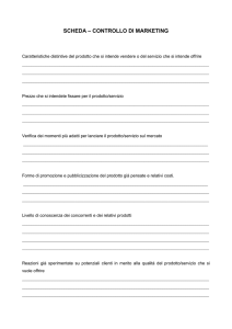 Scheda - Controllo di Marketing
