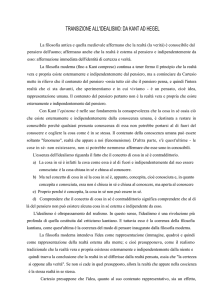 transizione all`idealismo - Pagine di filosofia e storia
