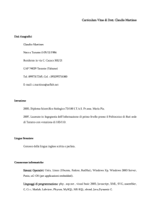 Curriculum Vitae di Dott. Claudio Martines Dati Anagrafici Claudio