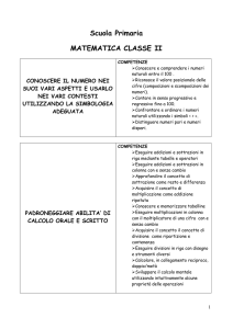 Scuola Primaria MATEMATICA CLASSE II CONOSCERE IL