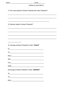 Verifica sul verbo presente indicativo - fila A