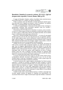 Benedetta Calandra, La memoria ostinata