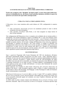 Le scienze sociali e le nuove indicazioni per il curricolo