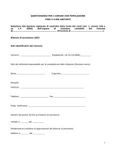 QUESTIONARIO PER I COMUNI CON POPOLAZIONE