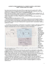 ALIMENTATORI STABILIZZATI A COMMUTAZIONE o SWITCHING