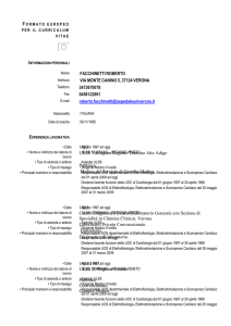 Dott. Roberto Facchinetti (curriculum)
