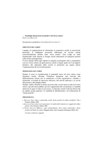 Sociologia dei processi associativi e del terzo settore