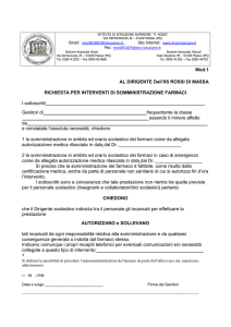 Richiesta somministrazione farmaci