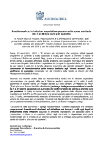 le infezioni ospedaliere pesano sulla spesa