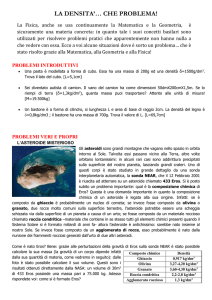LA DENSITA`… CHE PROBLEMA! La Fisica, anche se usa