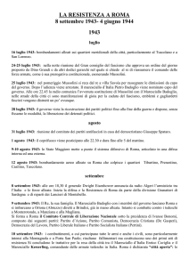 Sintesi cronologica della Resistenza a Roma