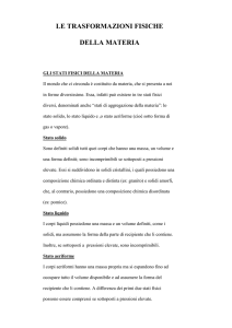 le trasformazioni fisiche della materia