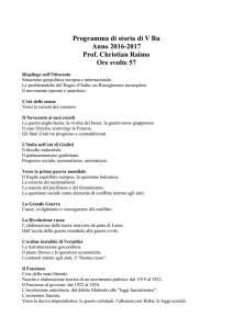 Programma di storia di V Bu Anno 2016