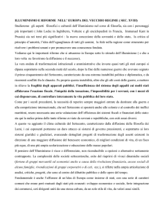 illuminismo e riforme nell` europa del vecchio regime