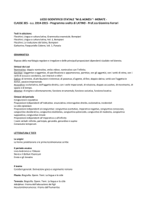 Programma latino grammatica 2010/2011, classe 3^B