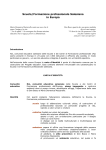 Carta d`identità della Scuola salesiana/Fp Salesiana in Europa