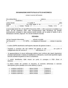 Dichiarazione sostitutiva di Atto di Notorietà