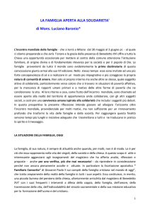 La famiglia aperta alla solidarietà