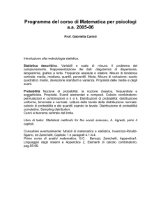 Programma del corso di Matematica per psicologi