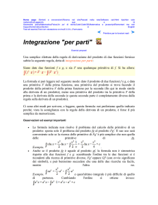 Integrazione "per parti"