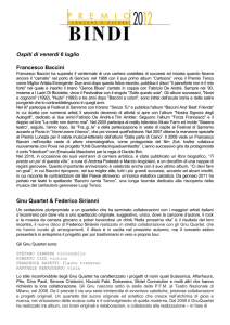 Ospiti di venerdì 6 luglio Francesco Baccini Francesco Baccini ha