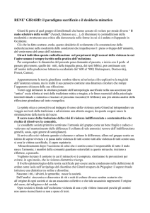 "RENE` GIRARD: il paradigma sacrificale e "Il