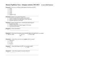 Human Papilloma Virus - Indagine statistica 2011/2012 (A cura della